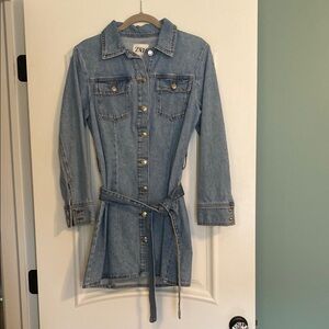 Zara Light Blue Denim Dress